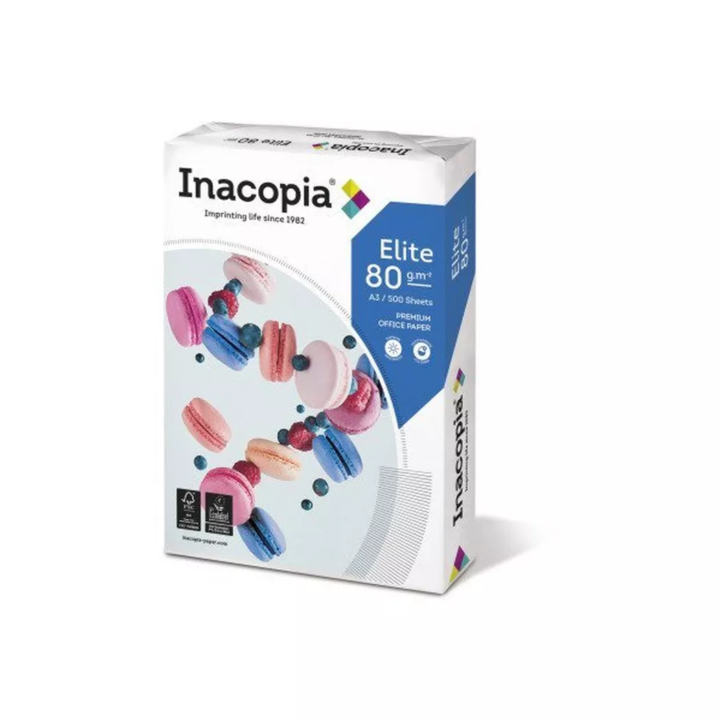 INACOPIA – Kopierpapier Elite A3 88217752 80g, 500 Blatt, 297X420MM, Weiss