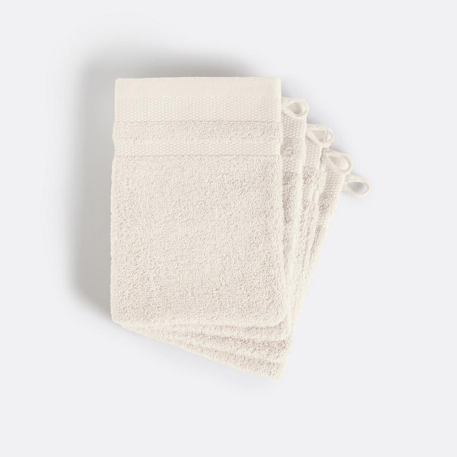 Lot de 4 gants de toilette en coton peigné 600g/m2