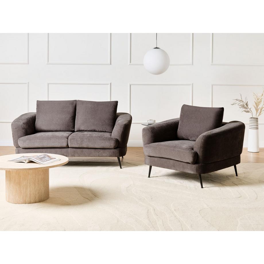 Beliani Wohnzimmer Set aus Chenillegewebe  KJAER  