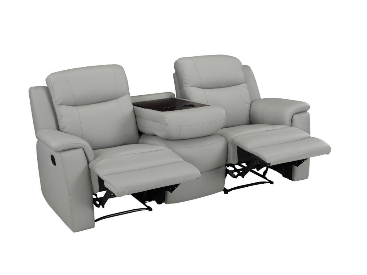 Vente-unique Relaxsofa Leder 3Sitzer EVASION  