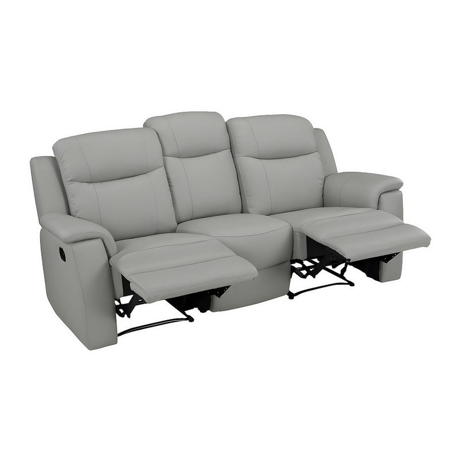 Vente-unique Canapé 3 places relax EVASION en cuir clair  