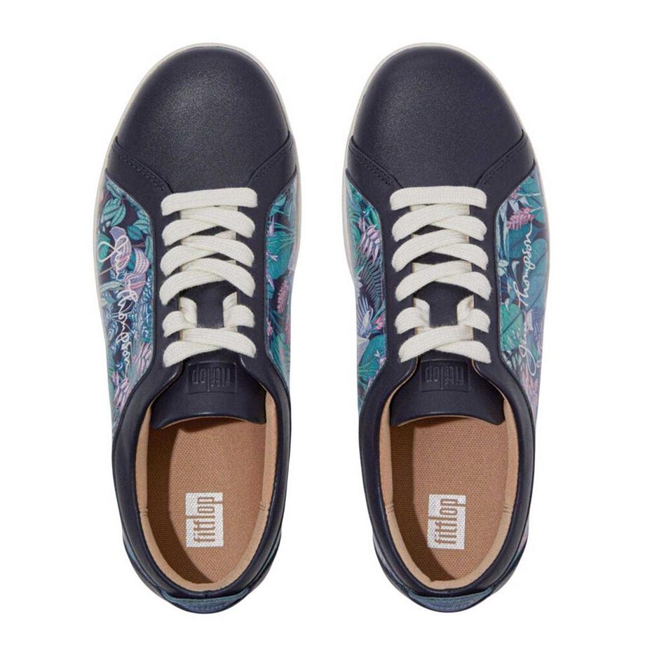 fit flop Leder Sneaker mit Blumendruck  