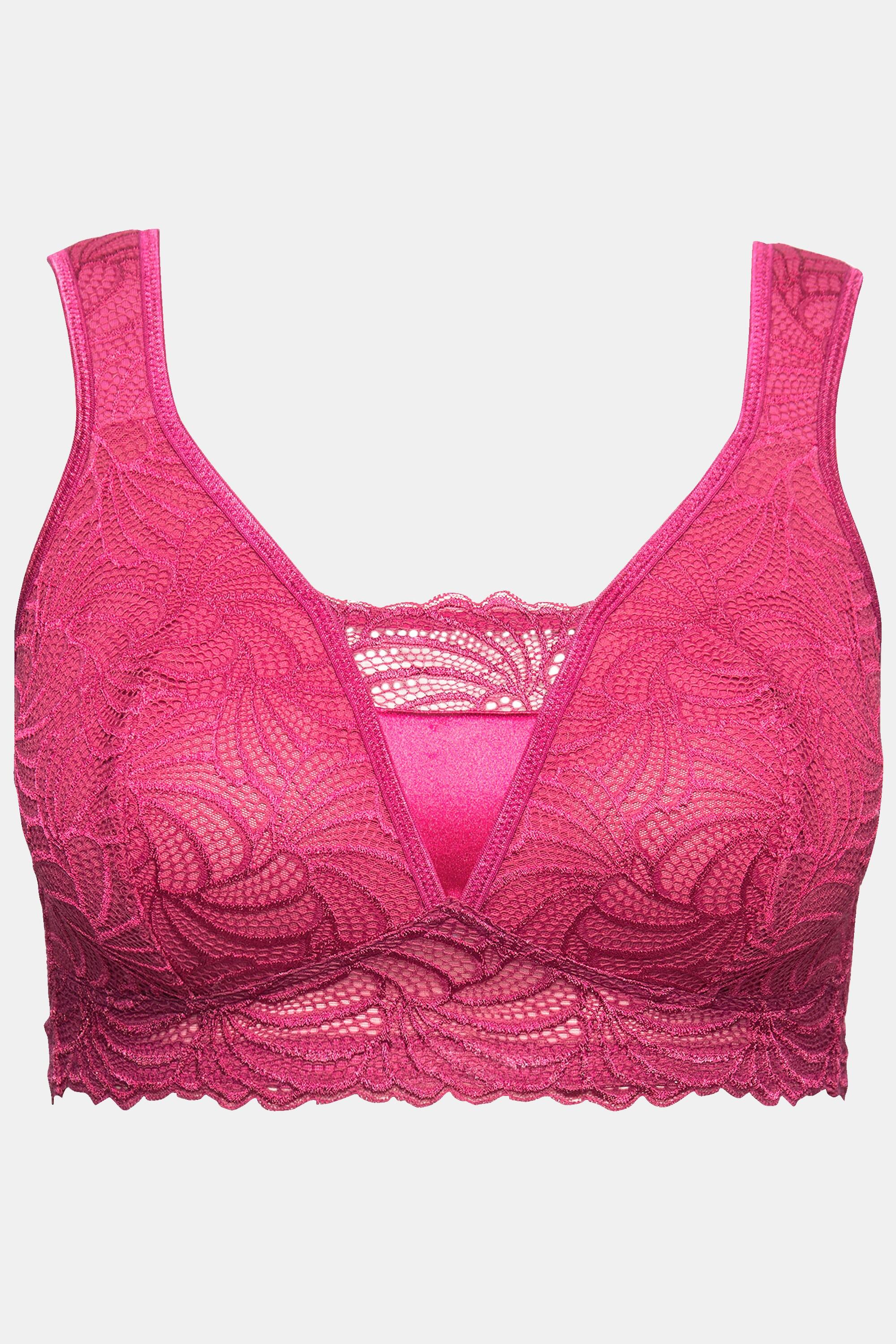 Ulla Popken  Bralette di pizzo senza ferretto con coppa B-F 