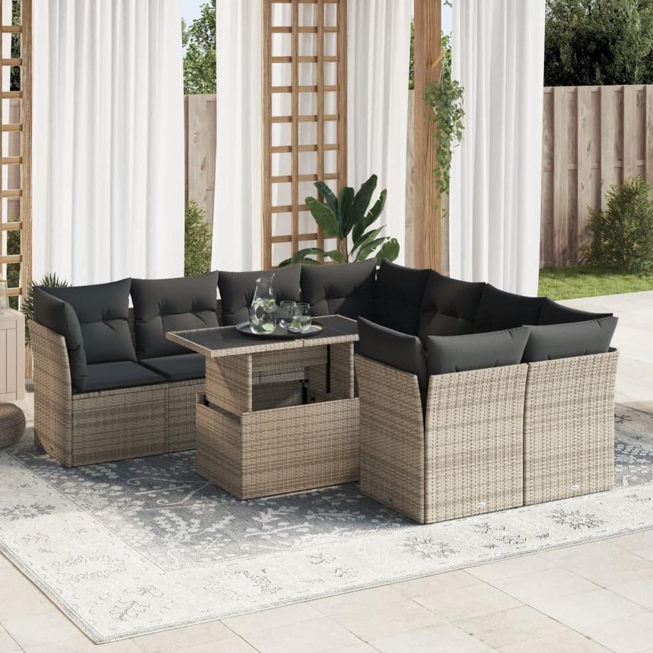 VidaXL set di divani da giardino Polirattan  