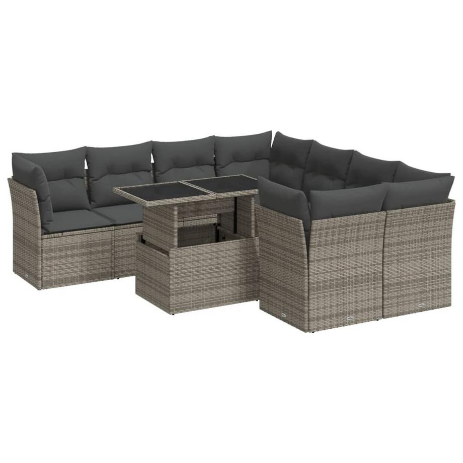 set di divani da giardino Polirattan