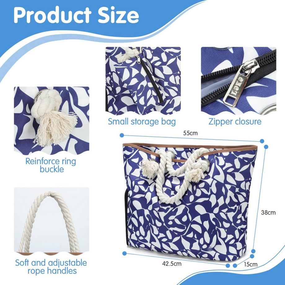 Only-bags.store Grosse Strandtasche mit Reissverschluss  