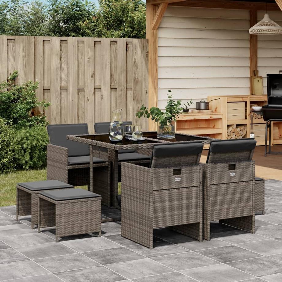 VidaXL set da pranzo da giardino Polirattan  