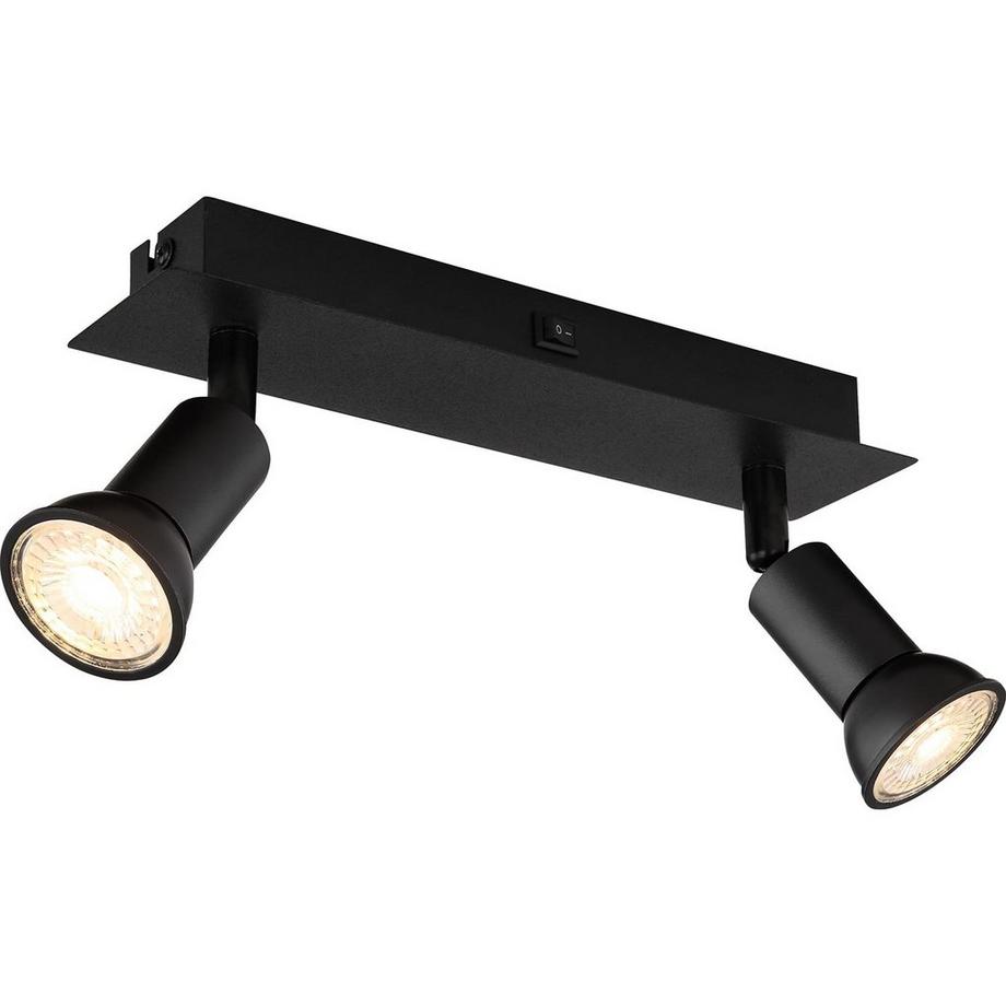 Spot Drew métal noir mat 2xGU10