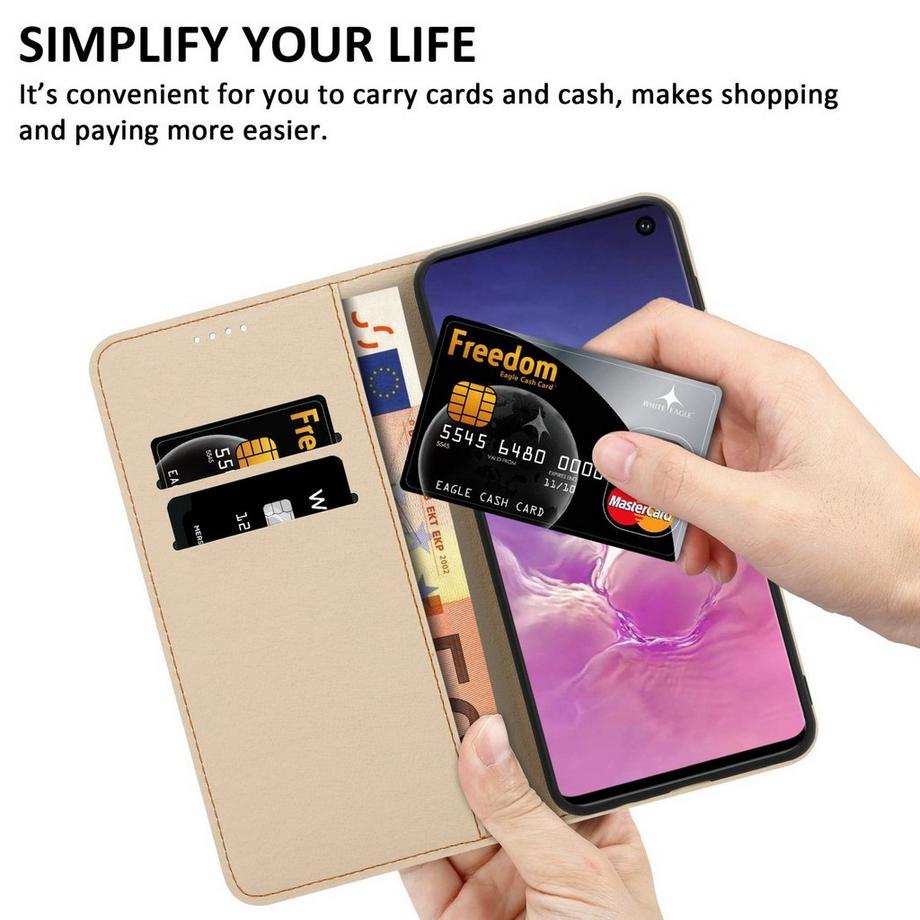 Cadorabo  Housse compatible avec Samsung Galaxy S10 PLUS - Coque de protection avec fermeture magnétique, fonction de support et compartiment pour carte 