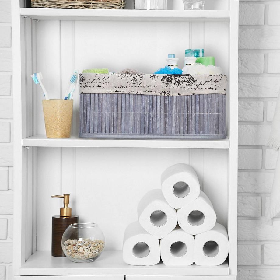 B2X Cestino portaoggetti in bambù con stampa  