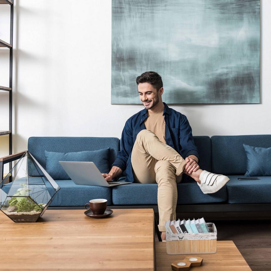 B2X Cestino portaoggetti in bambù con stampa  