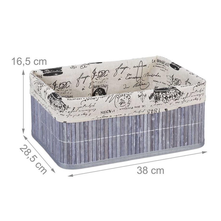 B2X Cestino portaoggetti in bambù con stampa  