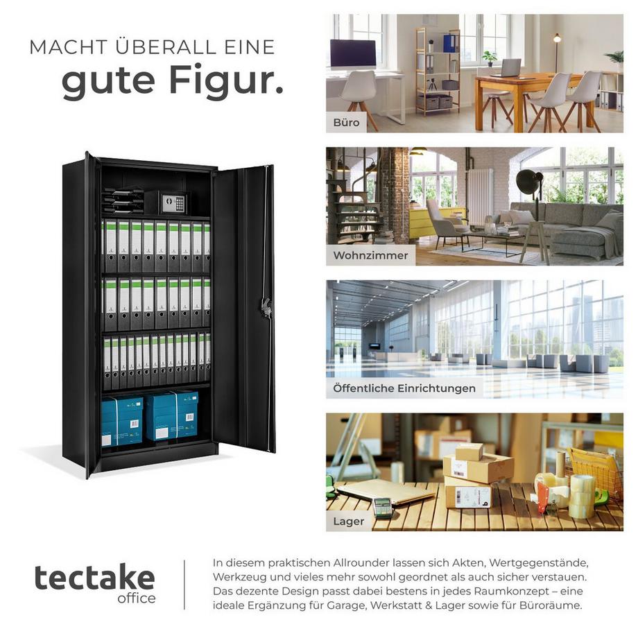 Tectake Armoire de classement BLAIN en acier lâqué époxy  