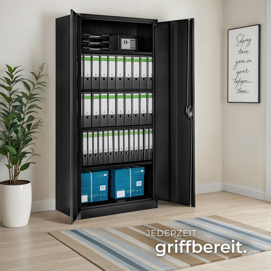 Tectake Armoire de classement BLAIN en acier lâqué époxy  