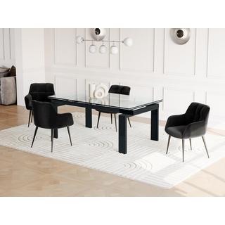 Vente-unique Table à  manger extensible LUBANA Verre trempé métal 8 à  10 cous  