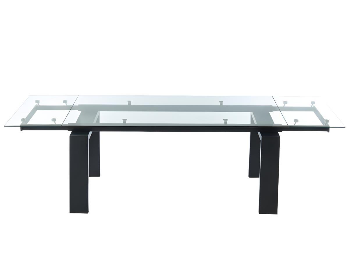 Vente-unique Table à  manger extensible LUBANA Verre trempé métal 8 à  10 cous  