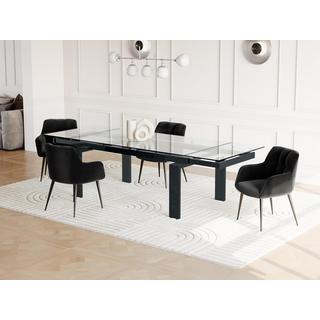 Vente-unique Table à  manger extensible LUBANA Verre trempé métal 8 à  10 cous  