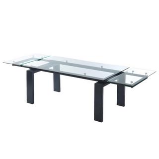 Vente-unique Table à  manger extensible LUBANA Verre trempé métal 8 à  10 cous  