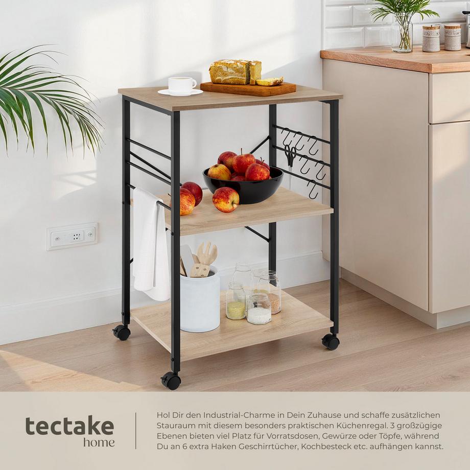 Tectake Carrello portavivande Rugby stile industriale  