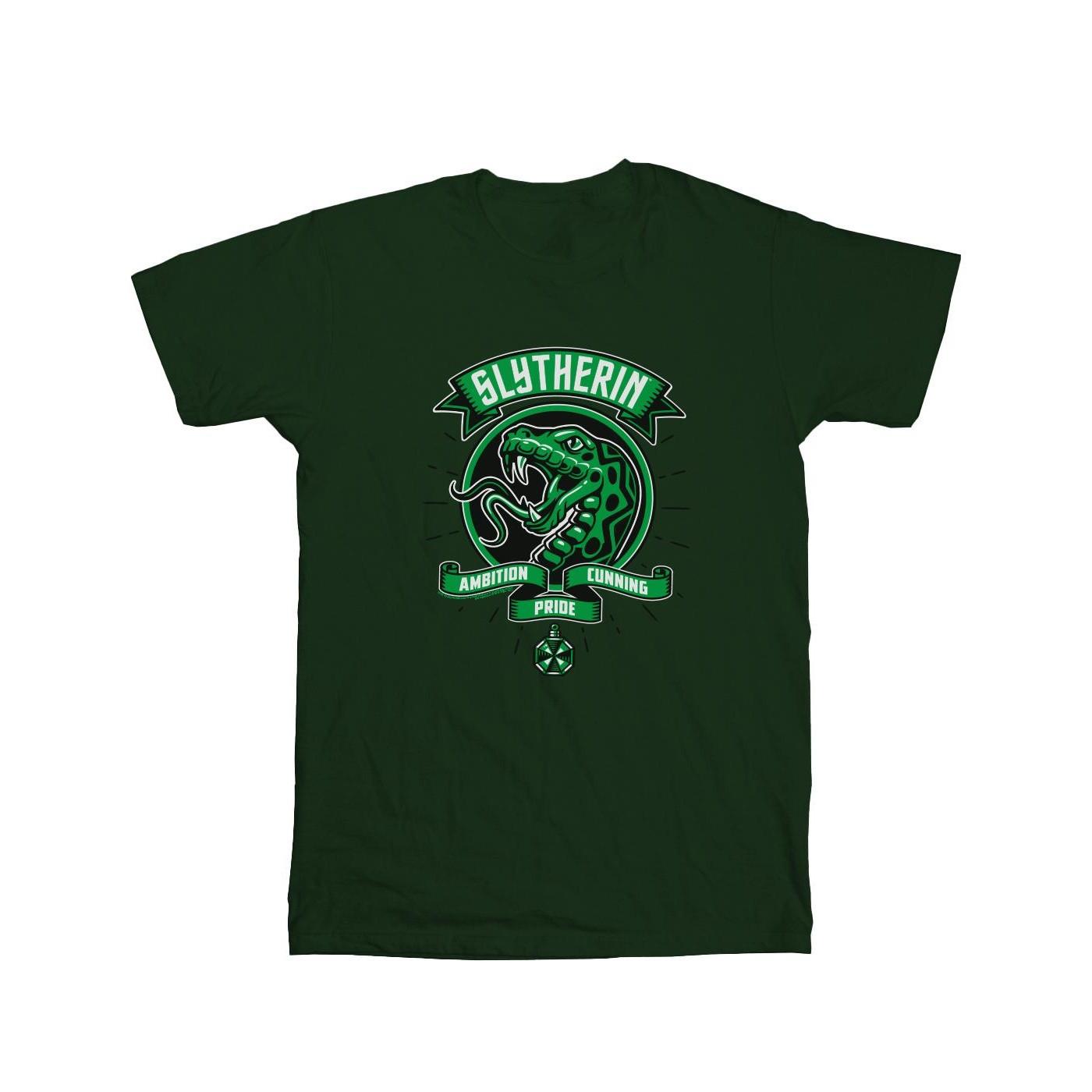 Image of Slytherin Toon Crest Tshirt Herren Waldgrün XL
