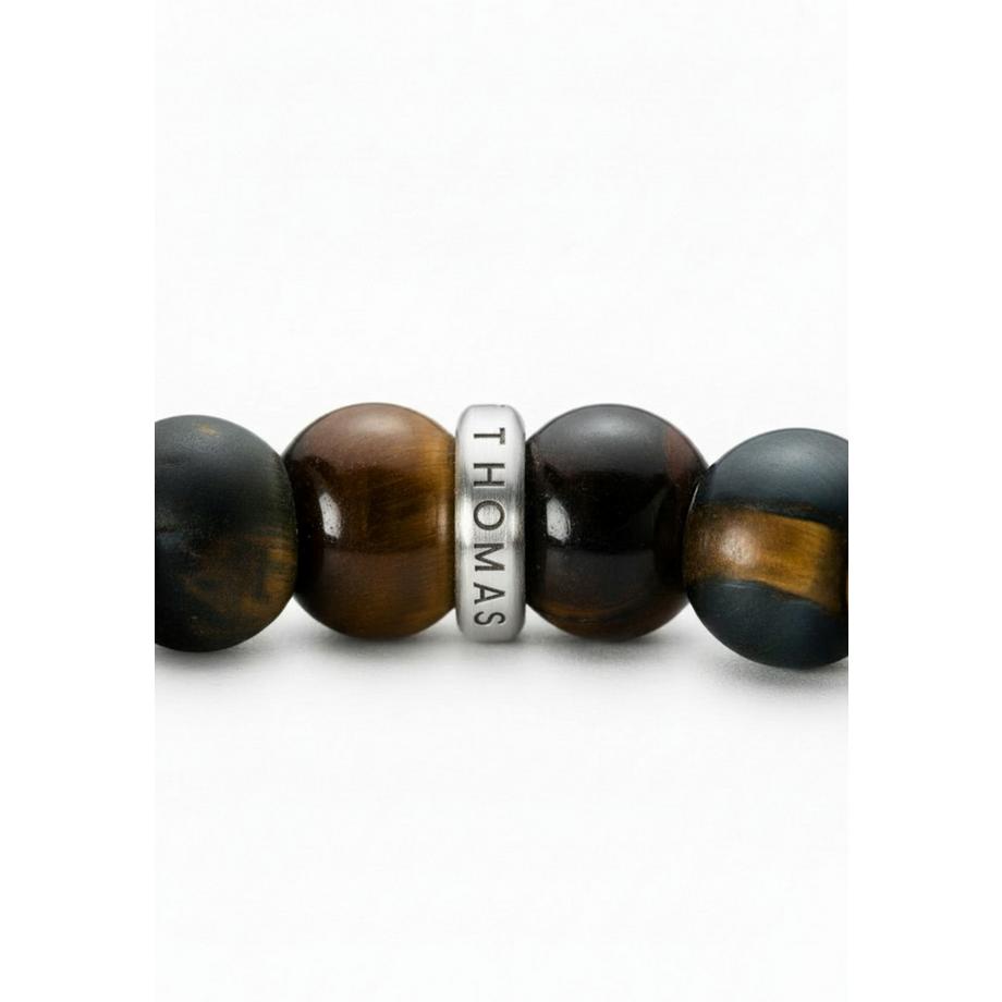 Thomas Sabo  Bracelet avec perles d'Œil de Tigre brundé et dé 