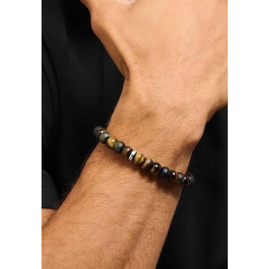 Thomas Sabo  Bracelet avec perles d'Œil de Tigre brundé et dé 