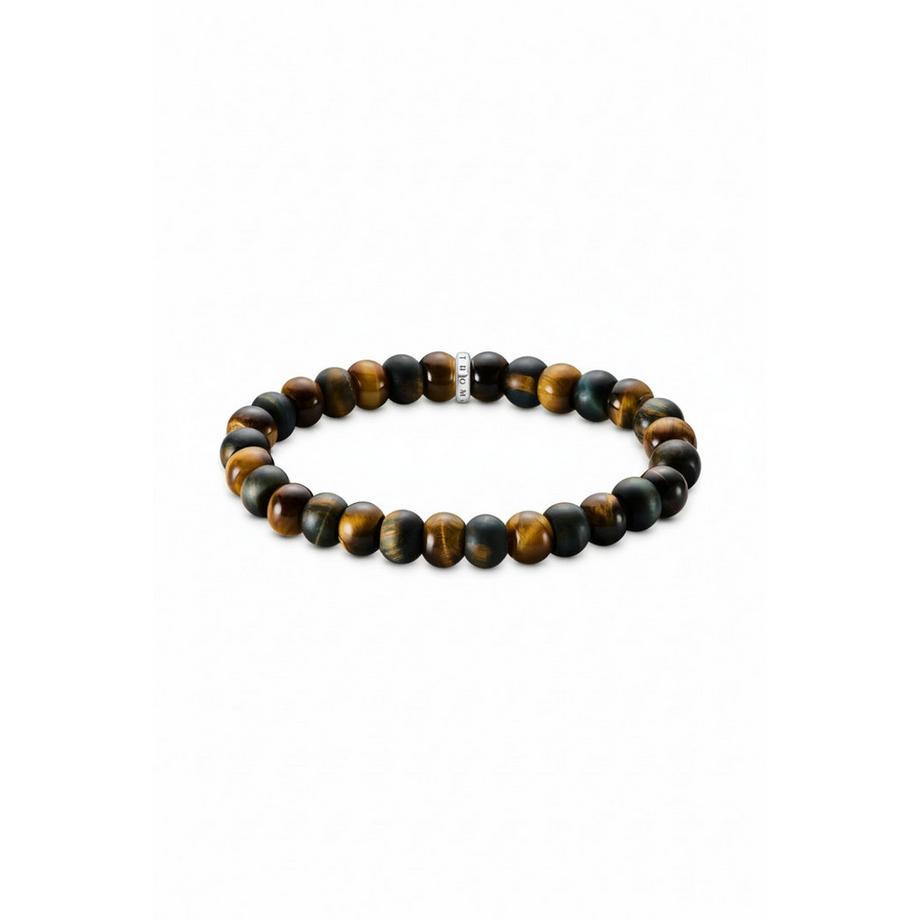 Bracelet avec perles d'Œil de Tigre brundé et dé