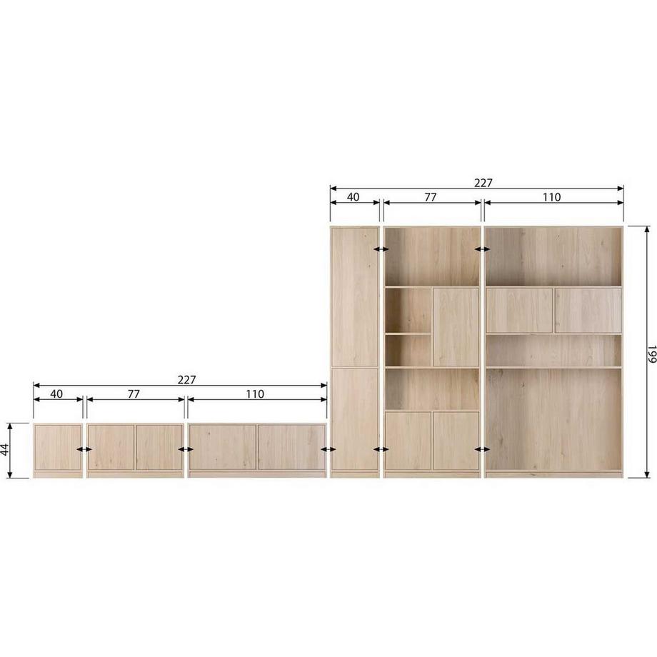 mutoni Oberschrank Modulair Eiche natur 77x199  