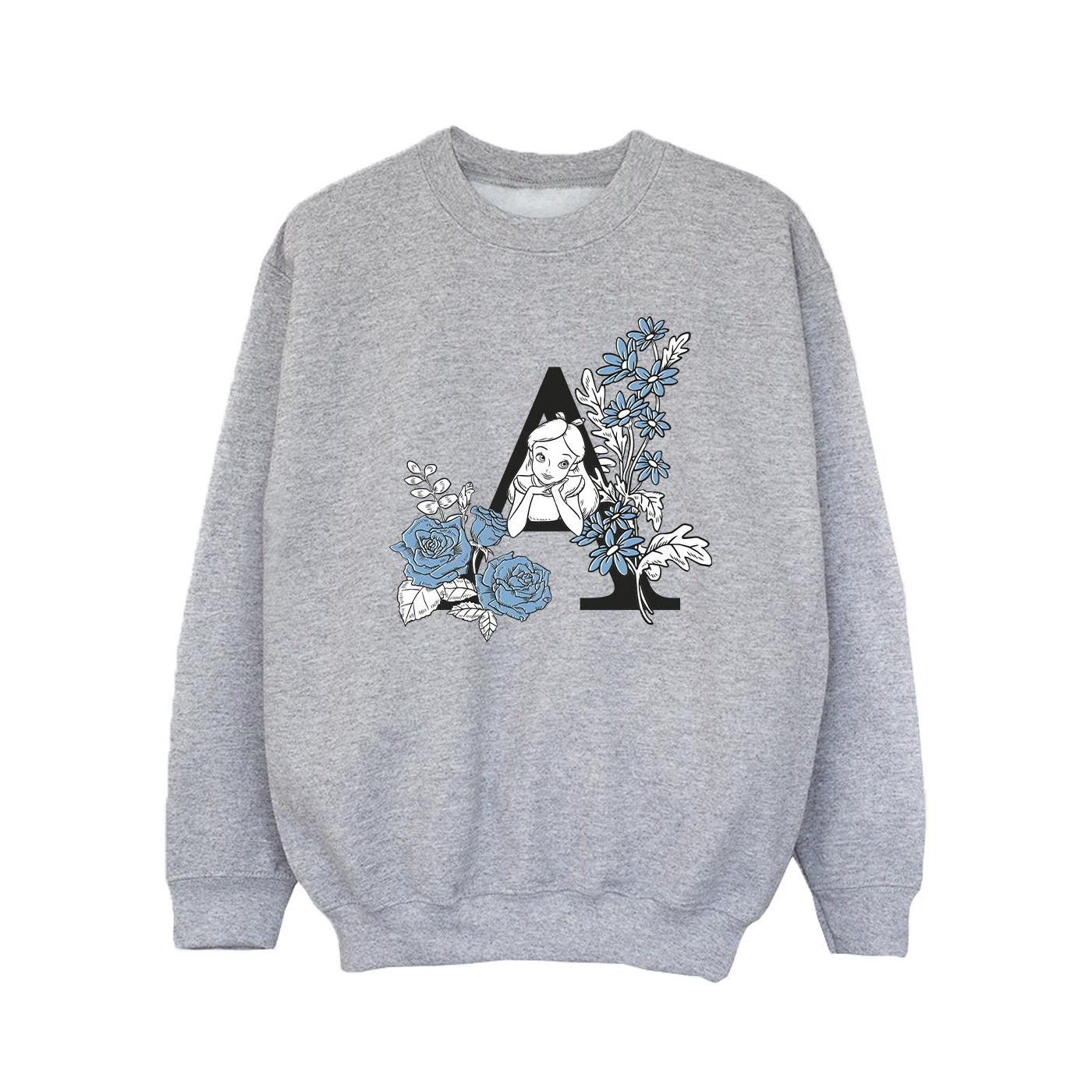 Image of Alice In Wonderland Letter A Sweatshirt Unisex Grau 116