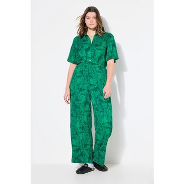 Jumpsuit, Loose Fit, Blätter-Print