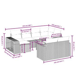 VidaXL Garten sofagarnitur poly-rattan  