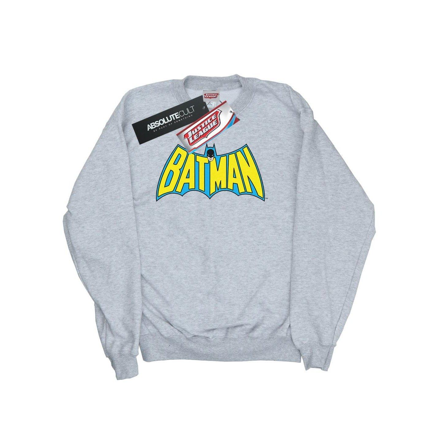 Image of Batman Retro Logo Sweatshirt Mädchen Grau 140/146