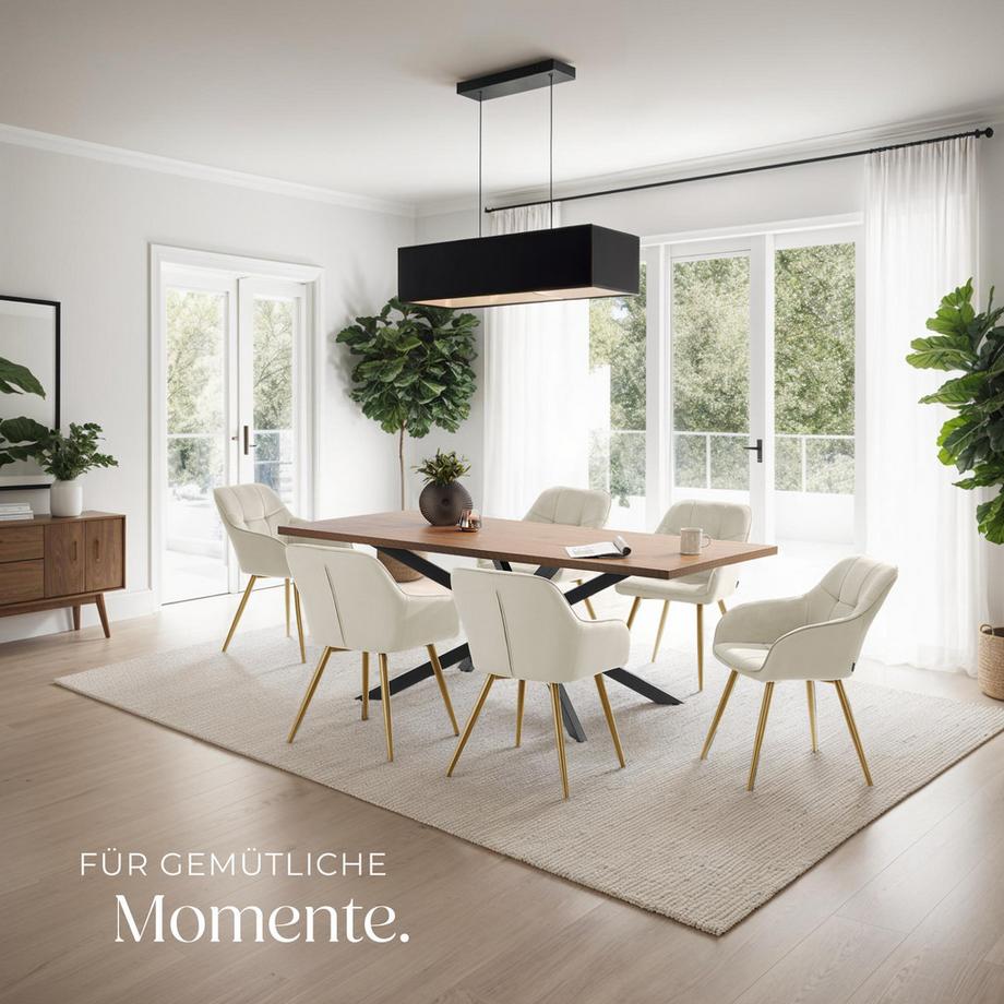 Tectake Sedia da pranzo Marilyn Imbottita, effetto velluto, trapuntata  