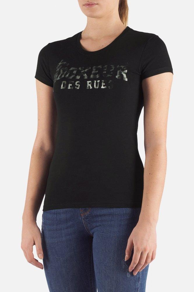 Image of T-shirt Mit Logo Auf Der Vorderseite Unisex Schwarz L