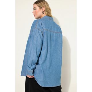 Studio Untold  Jeanshemd, oversized, Zierperlen, Langarm 