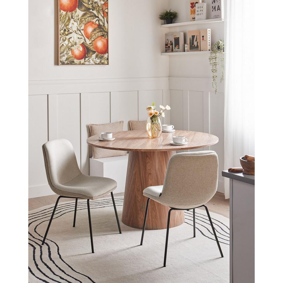 Beliani Esszimmerstuhl 2er Set aus Stoff Skandinavisch LORIDA  