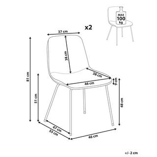 Beliani Set di 2 sedie da pranzo en Tessuto Scandinavo LORIDA  