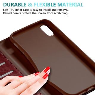 Cadorabo  Housse compatible avec Apple iPhone X / XS avec ornements - Coque de protection avec fermeture magnétique, fonction de support et compartiment pour carte 