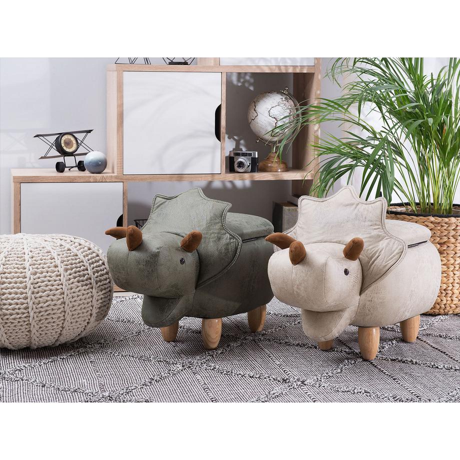 Beliani Tabouret de rangement animal en Tissu Moderne TRICERATOPS  