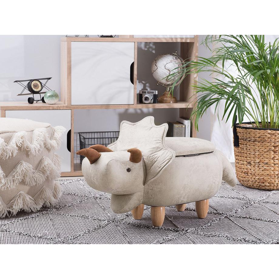 Beliani Tabouret de rangement animal en Tissu Moderne TRICERATOPS  