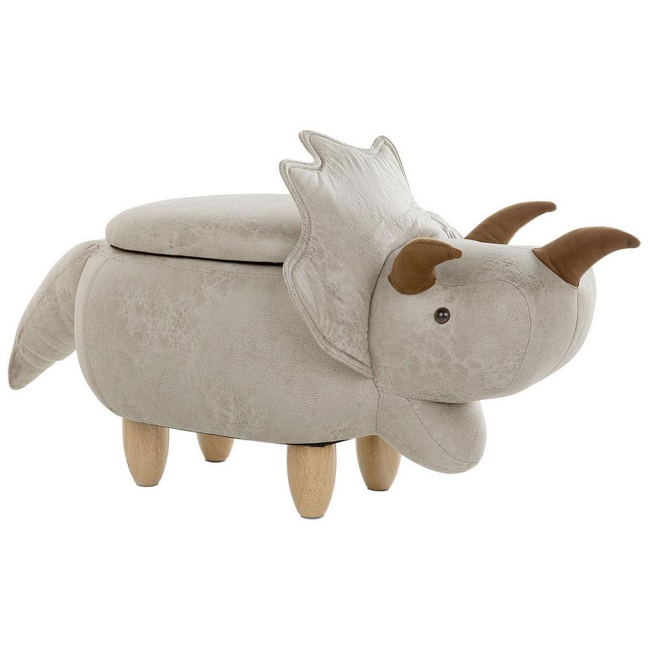 Beliani Tabouret de rangement animal en Tissu Moderne TRICERATOPS  