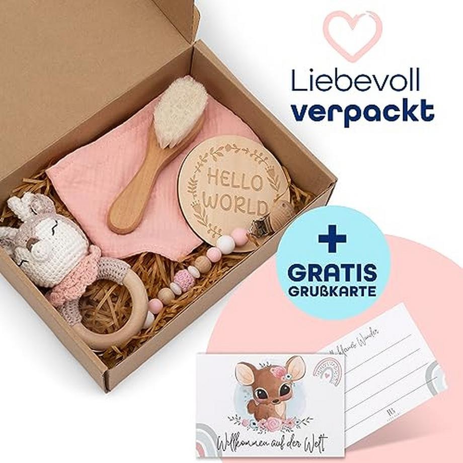 Activity-board  Baby Geschenk Mädchen [6-Teilig] für Neugeborene | Handmade Spielzeug, Dreieckstuch, 