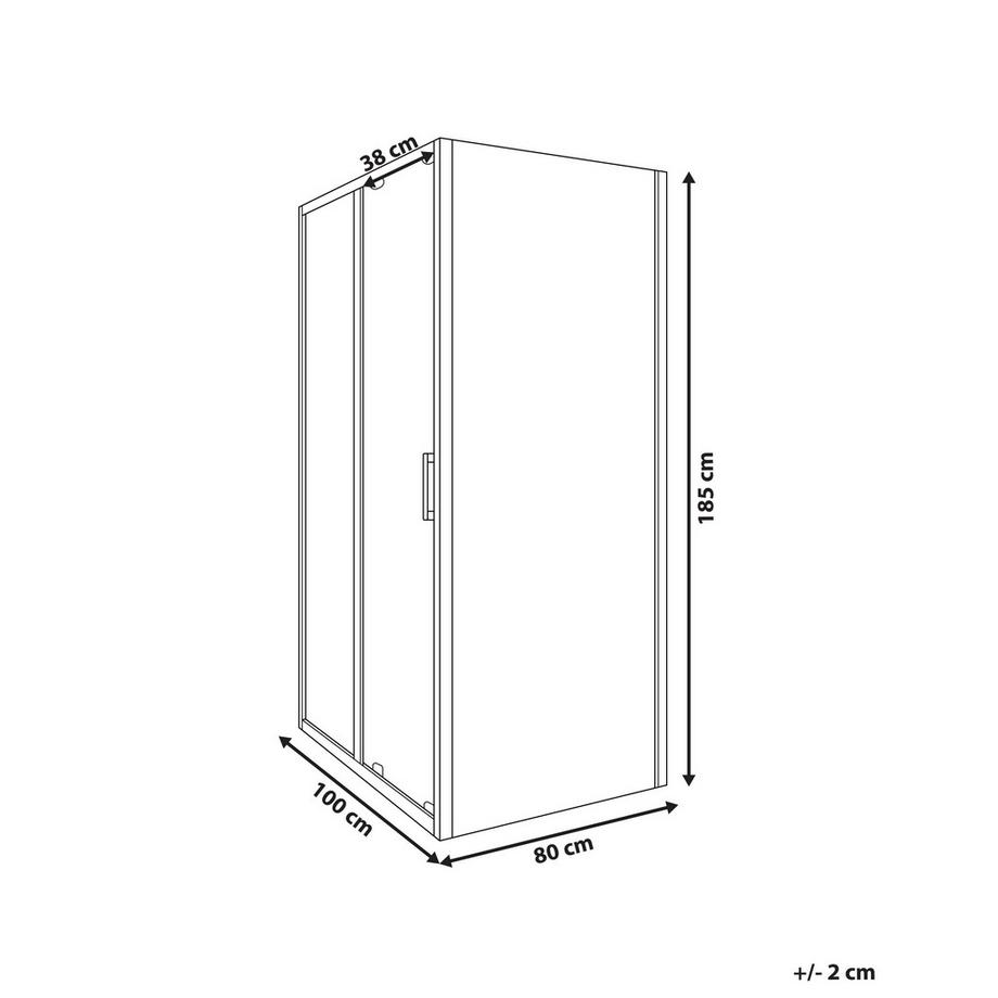 Beliani Cabina doccia en Vetro temperato  YORO  