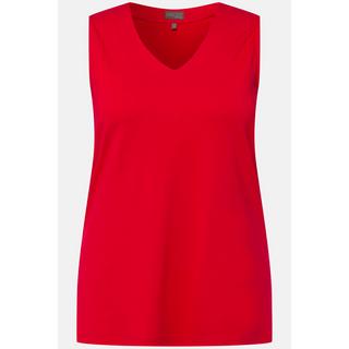 Ulla Popken  Top, slim, col en V, sans manches 