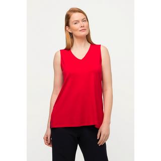 Ulla Popken  Top, slim, col en V, sans manches 