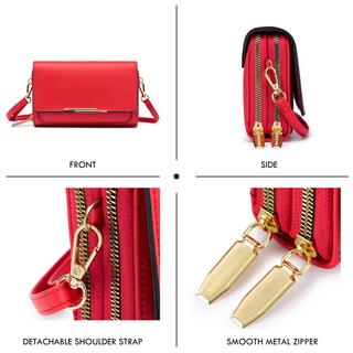 Only-bags.store PU Leder Crossbody Umhängetasche Passport Handytasche mit Kartenschlitz Verstellbarer abnehmbarer Schulterriemen  