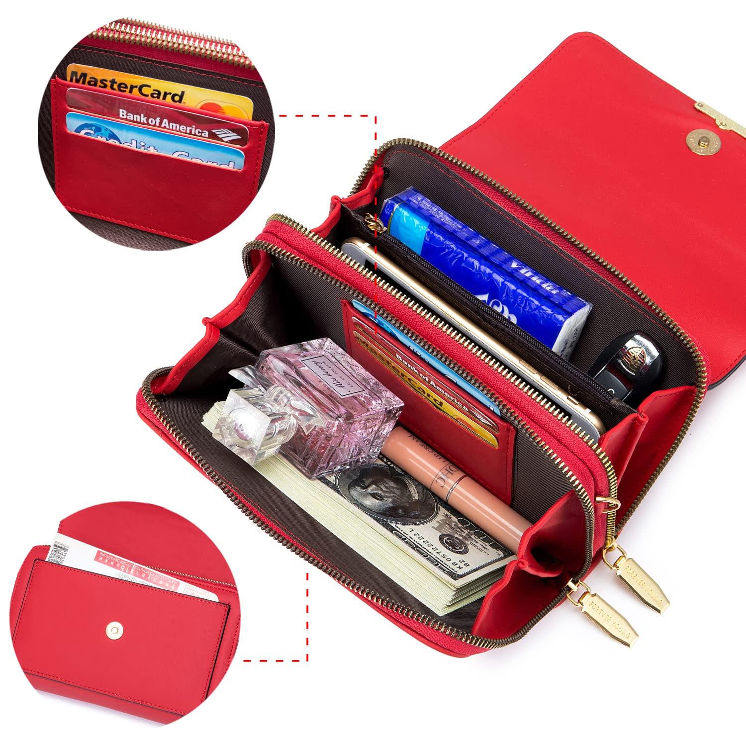 Only-bags.store PU Leder Crossbody Umhängetasche Passport Handytasche mit Kartenschlitz Verstellbarer abnehmbarer Schulterriemen  