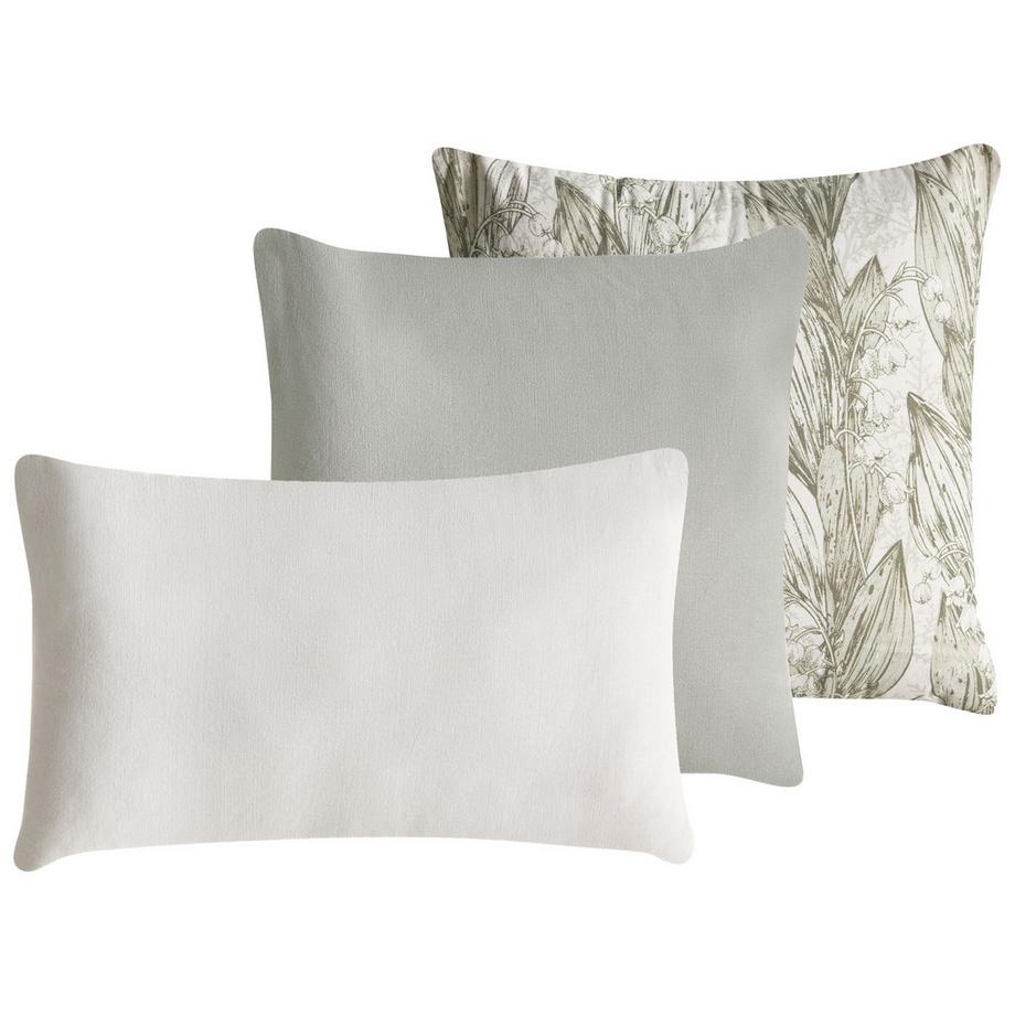 Dekokissen 3er Set aus Baumwolle Landhausstil XYLOPIA