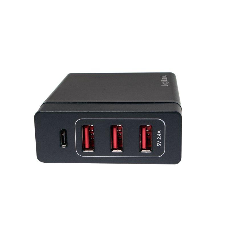 LogiLink  USB Tischladeadapter, 3x USB-A Port + 1x USB-C Port, 60W 