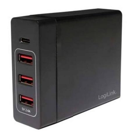 LogiLink  USB Tischladeadapter, 3x USB-A Port + 1x USB-C Port, 60W 